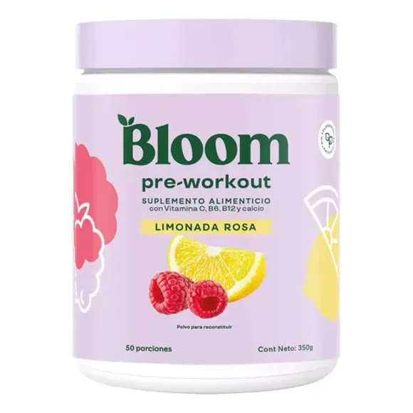 Pre Entreno Limonada Rosa Bloom 50 Porciones 350g
