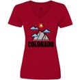 thumbnail image 3 of Inktastic Colorado Mountains and Clouds Women's V-Neck T-Shirt, 3 of 5