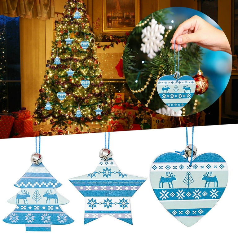 Zsiparty 341 Pcs Wooden Christmas Ornaments Unfinished, DIY Wooden  Ornaments to Paint for Christmas Tree Decorations 