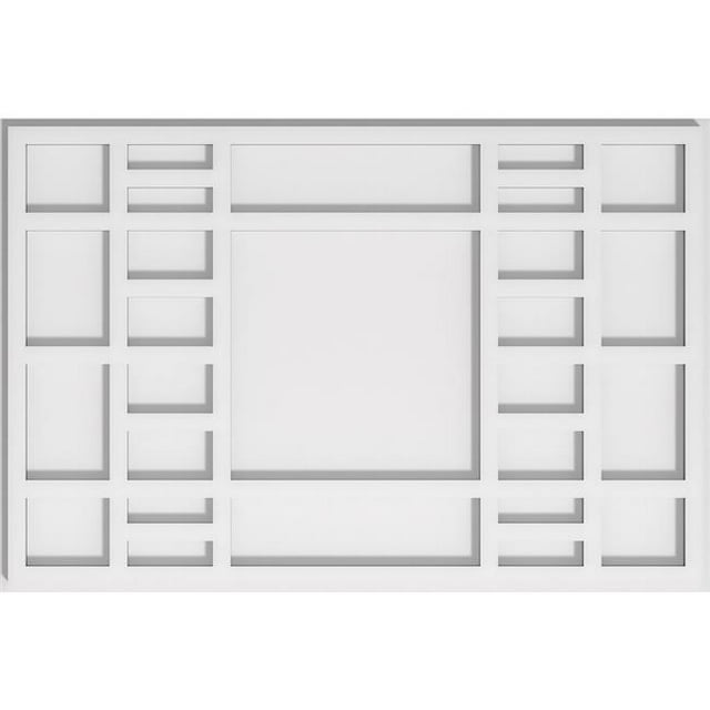 Ekena Millwork CMP24X16BX 16 x 24 in. Rectangle Beaux Médaillon de Plafond Contemporain PVC