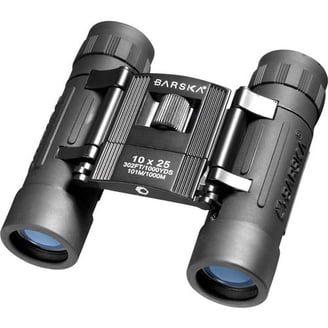 Tasco Essentials Binoculars 10x25mm, Roof Prism, Green, 168125G