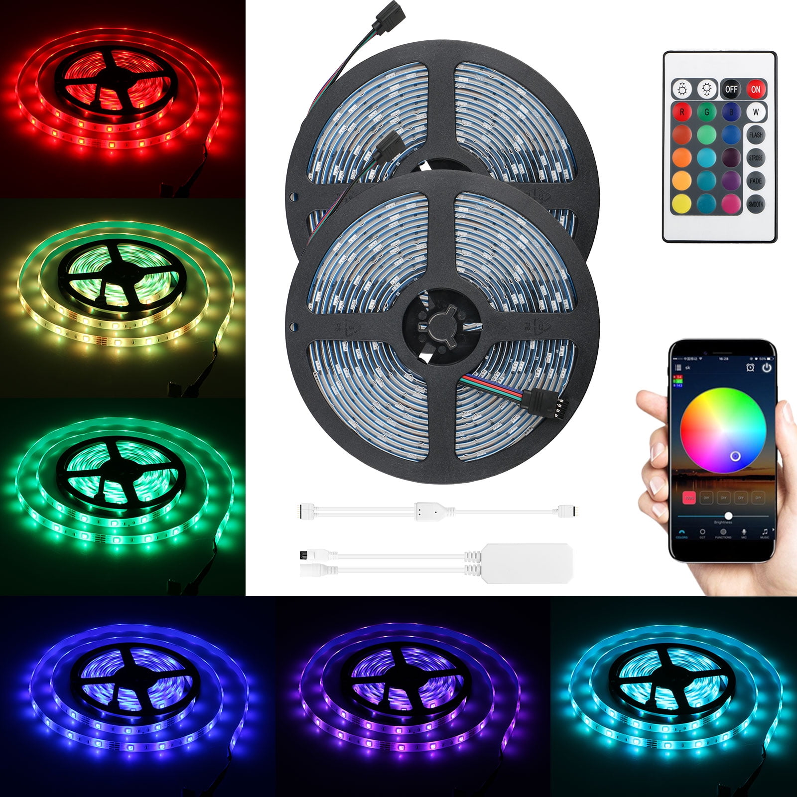 2 Piece Rgb Led Light Strip 328ft164ft Waterproof Smart Wifi