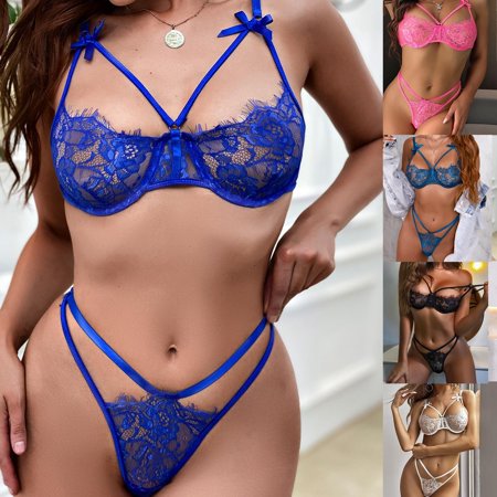 

Ykohkofe Ladies Underwear Set Steel Ring Bra Sexy Lace Sexy Lingerie 2PCS Suit