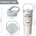 thumbnail image 5 of 1pc Cat mom 30oz Tumbler with Straw & Handle - Insulated Stainless Steel Cup | Holiday Gift for Man Women (Christmas, Valentine's, Birthday), 5 of 7