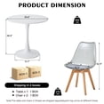 thumbnail image 2 of Round Dining Table Set for 2, 23.6" Tabletop with Metal Tulip Pedestal Base, White Modern Kitchen Table with 2 Clear Acrylic Chairs for Small Space, 2 of 7