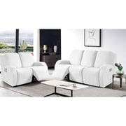 TAOCOCO Recliner 3 Seater Sofa Slipcover Anti-Slip Couch Cover for Reclining Sofa Home Furniture Protector, Beige