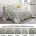thumbnail image 5 of Chezmoi Collection Daisy 3-Piece Printed Patchwork Quilt Set, Purple Butterfly Botanical Candy Stripe Checkered Coverlet, Pre-Washed Microfiber Lightweight Reversible Bedspread, King Size, 5 of 8