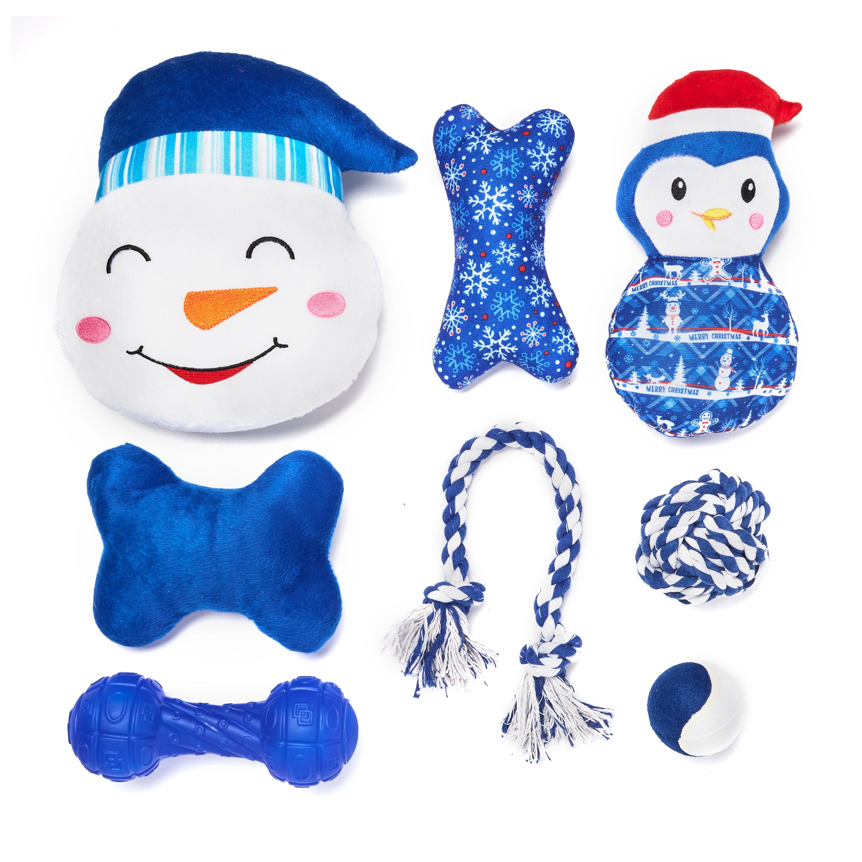 Holiday Time Dog Toy Stocking, Small, Blue