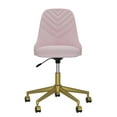 thumbnail image 4 of VECELO Office Swivel Chair, Upholstered Desk Chair with Adjustable Height, Rolling Task Computer Chair Makeup Vanity Chair, Pink, 4 of 7