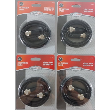 Lot of 4 Roadpro RP-9CC 9 Foot RG58 A/U CB/HAM Radio Antenna Coaxial Cables