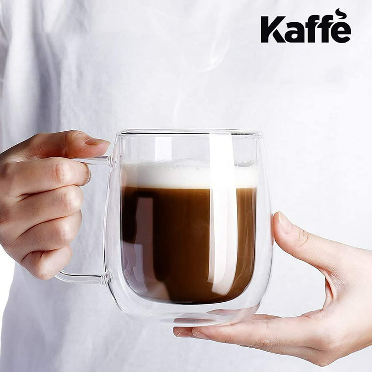 Kaffe KF4041 Medium Glass Espresso Cups,Espresso Shot Cups, 10oz , Set of 2