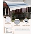 thumbnail image 4 of Grey Blue Stripes Sun Shade Sail 6.5'x10' Rectangle Outdoor Shade Canopy, Country Modern Gradient Lines Art Porch Shades Outdoor Sun Blocking Screen, Sunshade Cloth Covers for Patio/Deck/Garden, 4 of 5