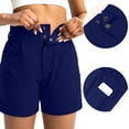 thumbnail image 7 of Miluxas Women's Stretchy High Waist Hiking Cargo Shorts Soft Quick Dry Athletic Workout Wide Leg Shorts with Pockets Ideal for Summer Running Fitness Navy, 7 of 7