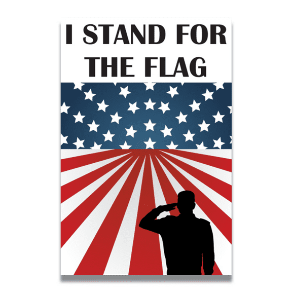 Magnet Me Up I Stand for The Flag American Flag Vinyl Magnet Decal, 4x6 In, Red, White and Blue