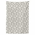 thumbnail image 2 of Geometric Tablecloth, Modern Grid with Rectangular Shapes Contemporary Repetition, Rectangle Satin Table Cover Accent for Dining Room and Kitchen, 60" X 84", Ivory and Charcoal Grey, by Ambesonne, 2 of 2