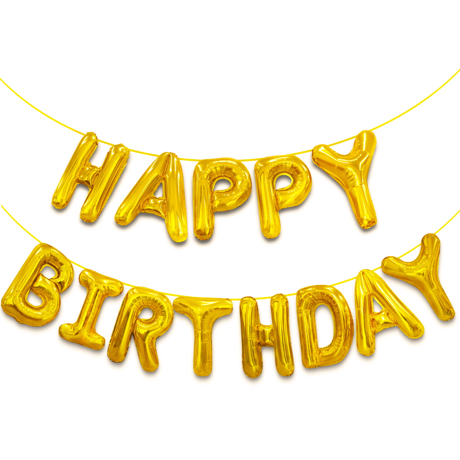 Novelty Place Happy Birthday Balloon Banner, Aluminum Foil Letters ...
