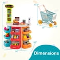 thumbnail image 3 of Costway 76 PCS Pretend Play Grocery Store Set with Shopping Cart Scale Scanner Light Sound Multicolor, 3 of 10