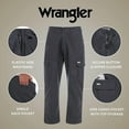 thumbnail image 6 of Wrangler Cargo Pants for Men Big and Tall - Twill Half Elastic Mens Cargo Pants Color-Anthracite, Size XLT-6X, 6 of 6