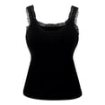 thumbnail image 3 of VV AVEORS Built in Bra Cami for Women Lace Trim Spaghetti Strap Tank Tops Casual Slim Fit Shirt Black S, 3 of 5