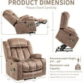 thumbnail image 6 of EPICOZY Large Power Lift Recliner Chair for Elderly Tall Man, Overstuffed Widen Massage Electric Recliner with Heat Vibration, Extended Footrest, Cup Holders, Side Pockets & USB Ports, Fabric Brown, 6 of 7