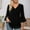 Black, variant on Pleated 3/4 Sleeve Glitter Corset Top Sequined V Neck Shirt Elegant And Fashionable Top ‌Fashion Tops For Women