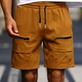 thumbnail image 7 of cllios Cargo Shorts for Men Summer Comfortable Work Shorts Workwear Athletic Shorts with Multi Zipper Pockets Fathers Day Gift Ideas Brown,S, 7 of 7