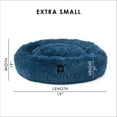 thumbnail image 6 of NICOLE MILLER NEW YORK PET Ellie Fuzzy Solid Donut Pet Bed, Plush, Cozy & Calming, Water Repellent, Non-Slip Bottom, 100% Machine Washable, Blue, X-Small 19"x19"x7" Round, 6 of 13