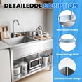thumbnail image 4 of Kitchen Sink with Hot & Cold Water Pipes, Commercial Sink Include Faucet & legs, Freestanding Single Bowl Laundry Sink, Stainless Steel Indoor and Outdoor Sink for Pet Daycare Center, 4 of 10