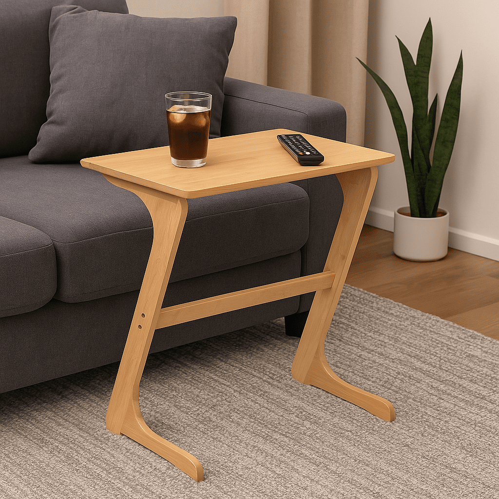 Proman Products TB17238 Cambridge Convenient Multi-Functional Laptop Table, Desk, Bedside Table, Side Table, TV Tray, Natural, Bamboo, 24" W x 16" D x 24" H