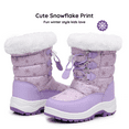 thumbnail image 6 of Blikcon Girls Waterproof Snow Boots with Faux Fur – Warm Winter Boots with Drawstring Closure & Non-Slip Sole, 6 of 8