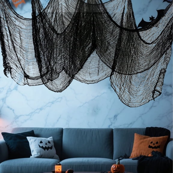 Black Creepy Cloth - Halloween Decorations - 30X72 Inch Cotton Fabric - Spooky Fabric For Haunted House, Party, Outdoor Or Indoor 2026