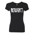 thumbnail image 2 of Wild Bobby Believe Bigfoot Aliens Women Slim Fit Junior Tee, 2 of 6