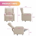thumbnail image 5 of MUZZ Swivel Glider Push Back Recliner,Single Adjustable Reclining Chair with Breathable Durable Fabric for Living Room, Guest Room,Home Theater,Den,Office and Bedroom, Beige, 5 of 7