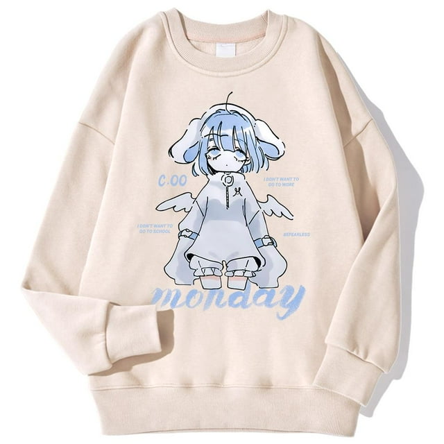 Sudaderas con capucha Kawaii para parejas, Top creativo, ropa de calle cómoda que combina con todo, diseño de chica de Anime, Harajuku