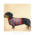thumbnail image 2 of Fab Funky 15x18 White Modern Wood Framed Museum Art Print Titled - Dachshund With Woolly Sweater, 2 of 4