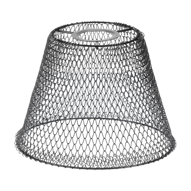 Pantalla de lámpara de malla Uxcell, pantalla de luz colgante industrial retro plegable para bombilla E26/E27, negra