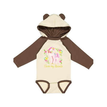 

Inktastic I Love My Abuela Unicorn with Pink and Yellow Flowers Gift Baby Boy or Baby Girl Long Sleeve Bodysuit