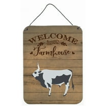 Caroline's Treasures CK6768DS1216 Hungarian Grey Steppe Cow Welcome Wall or Door Hanging Prints, 12x16, multicolor