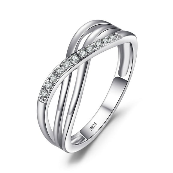 Jewelrypalace Infinity Knot Cubic Zirconia Anniversary Promise Wedding Band Ring for Women 925 Sterling Silver