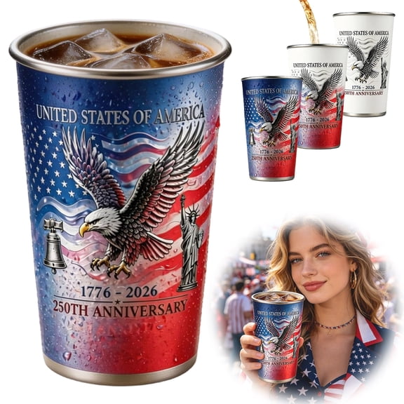 Luckky 250th Anniversary Color Changing Cup,Cold Activated 17 oz Beer Pint Glass,Unique 1776-2026 Commemorative Drinking Glasses,Women Men Dad Father's Day Birthday Gift