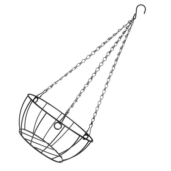 Metal Hanging Planter Basket with Chain for Balcony and Indoor Plants Round Wire Flower Pot Holder for Outdoor Garden Decor