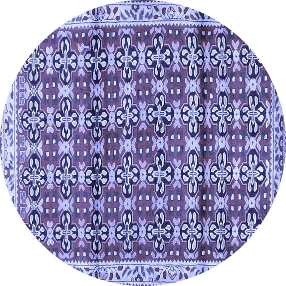 Ahgly Company Indoor Round Persian Blue Traditional Area Rugs, 4' Round