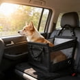 thumbnail image 1 of Car Dog Booster Seat with Safety Tether for Dogs and Cats, Waterproof Polyester Pet Car Seat with Washable Non-Slip Cover, Gray/Black/Brown, 1 of 6