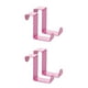 thumbnail image 3 of Bewildely 2pcs Over Door Hooks Multifunctional Cabinet Clasp Hanger Clothes Kitchen Punch-Free Household Rack Hangers Z-shaped rosado 2piezas Bewildely CBP001059, 3 of 5