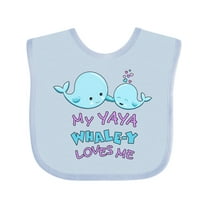 Inktastic My Yaya Whale-y Loves Me Boys or Girls Baby Bib