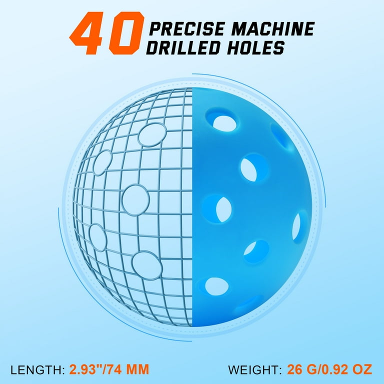 Sukeen Outdoor Pickleball Balls - 4-Pack With Mesh Bag