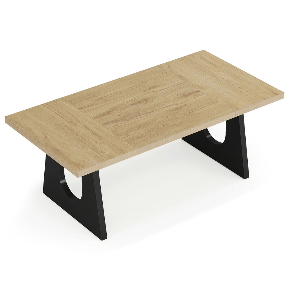 Spaco Wood Dining Table, 70" Rectangular Kitchen Table for 6-8 People, Dining Table for Indoor as Living Room, Kitchen, Gray