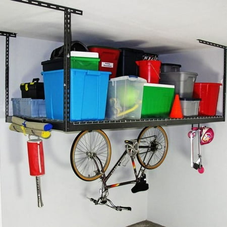 saferacks garage overhead storage 4x8 racks drop accessory hammertone hooks combo ceiling duty includes value heavy piece