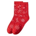 thumbnail image 1 of Fgnfyis Chaussettes de Noël Automne Hiver pour Femmes Style Décontracté Imprimé Mi-Mollet Bas de Noël Rouge Brique, 1 of 3