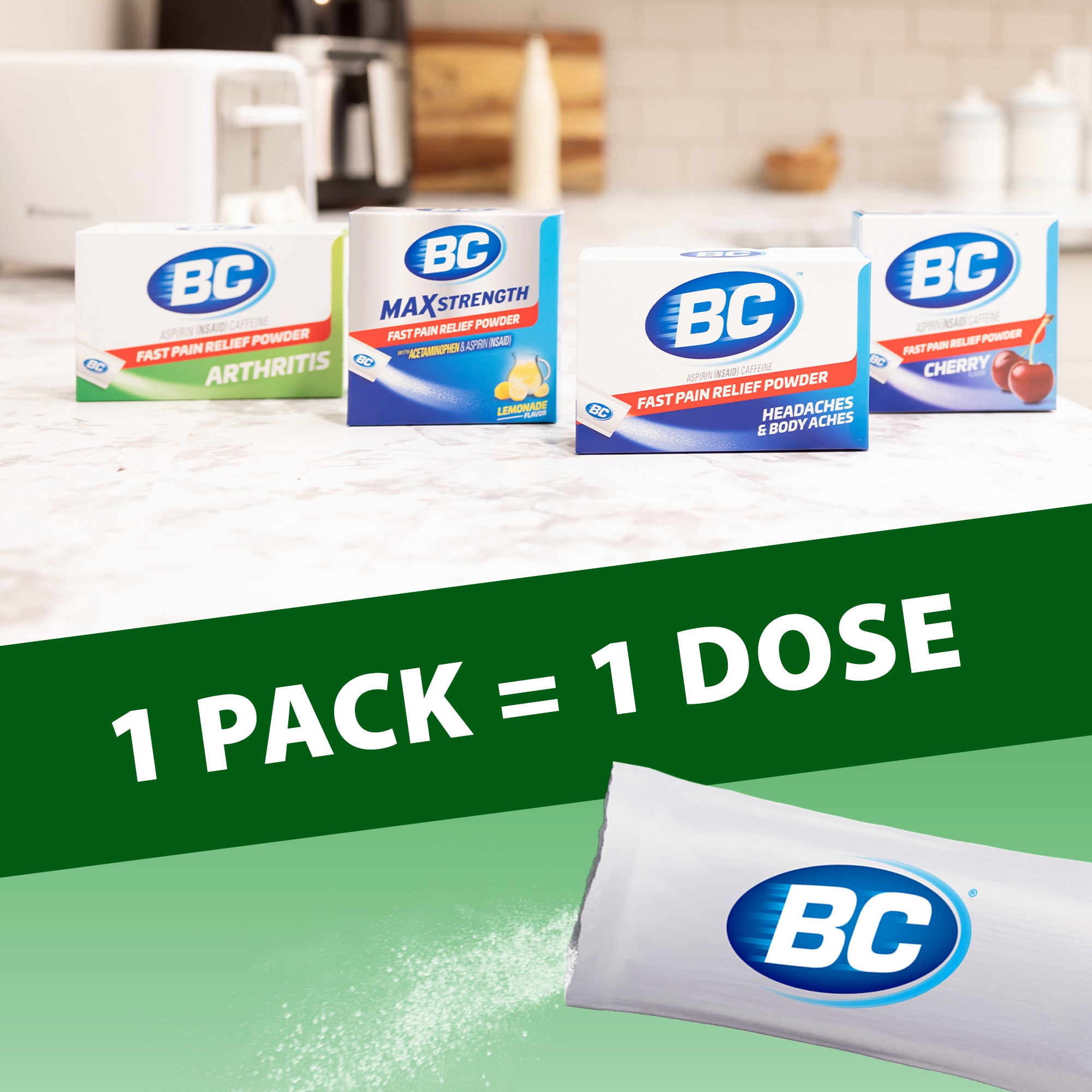 (6 pack) BC Powder Arthritis Pain Reliever, Aspirin Dissolve Packs, 50 Count Powder Packets